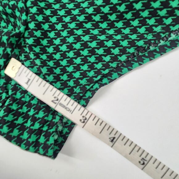 Forever 21 Houndstooth Button Down Shirt Romper Size Small Green Black Academia - Picture 8 of 8